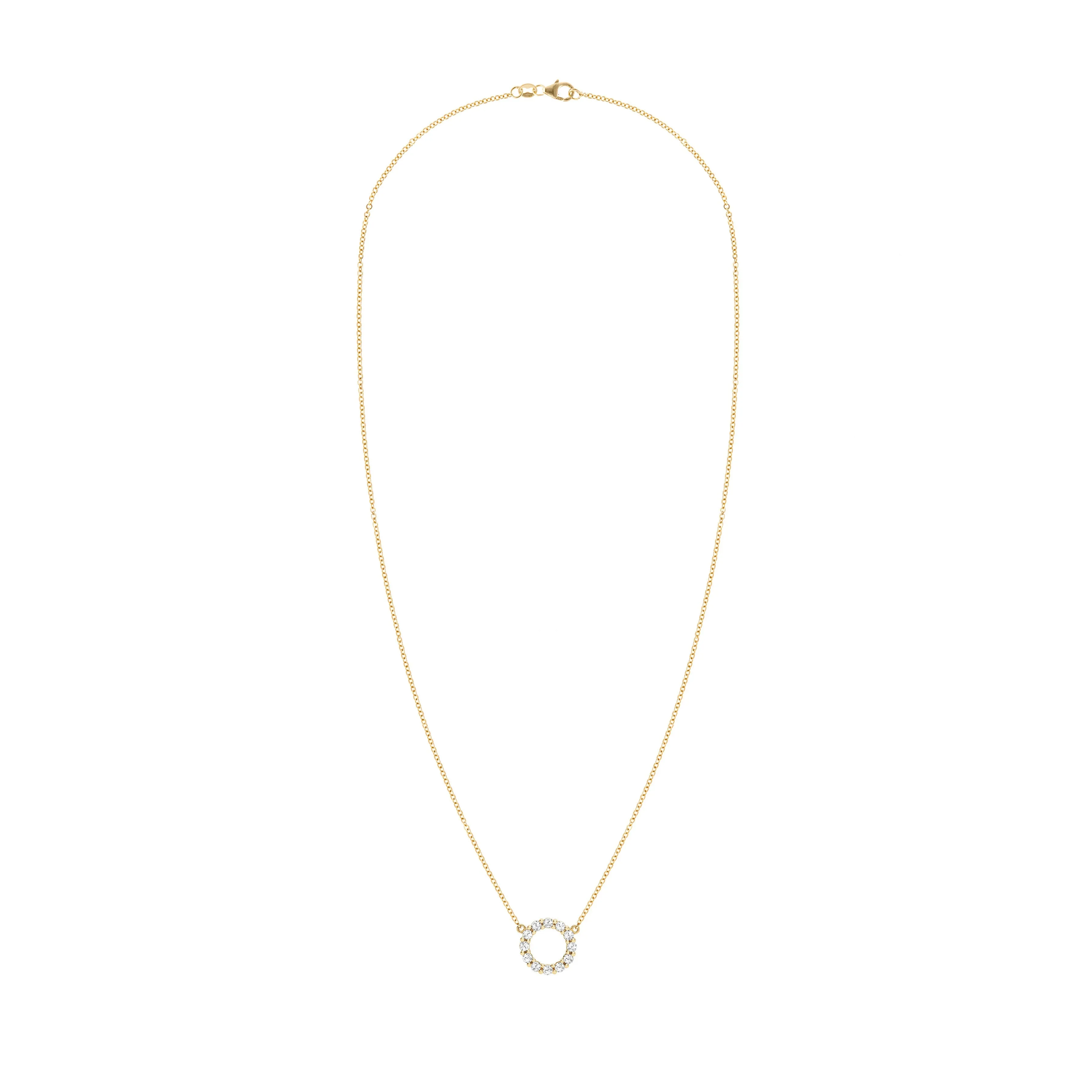 Personalized Rosecliff Small Circle Birthstone Necklace in 14k Gold sold by Haverhill product image thumbnail 5