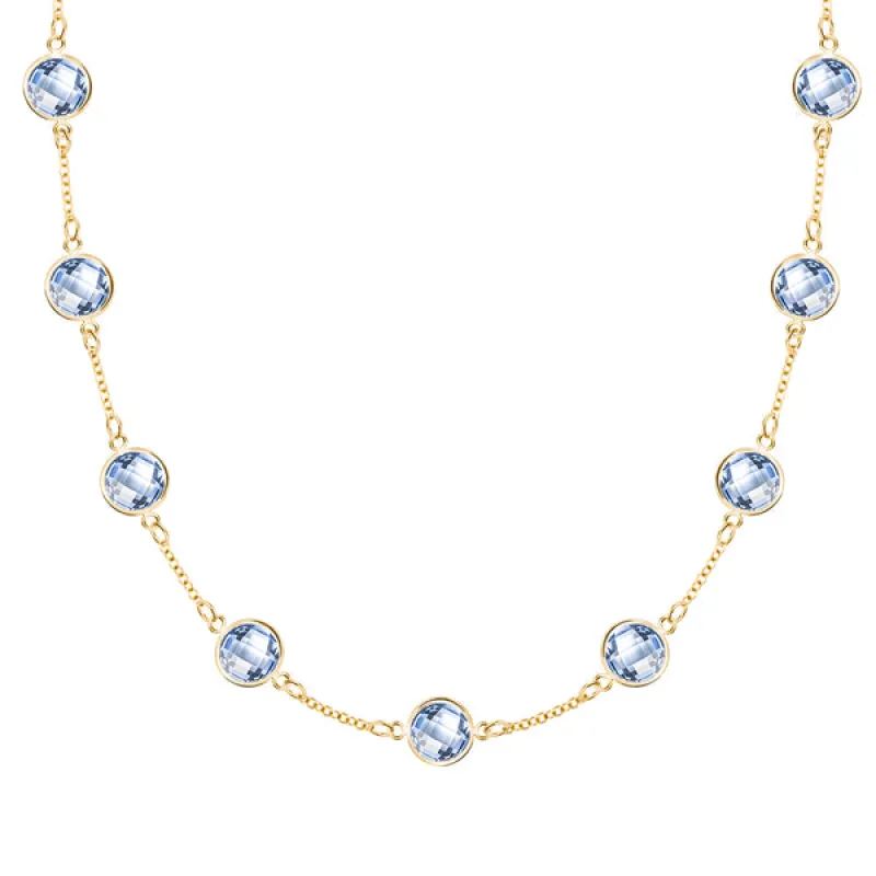 Personalized Grand 9 Birthstone Necklace in 14k Gold sold by Haverhill