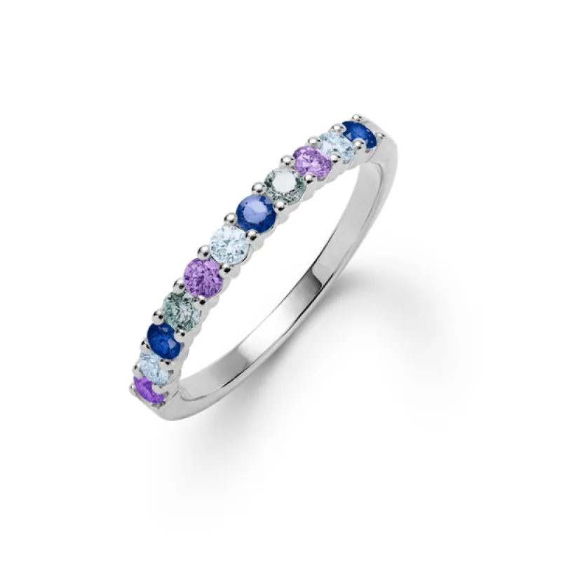 Personalized Rosecliff Birthstone Stackable Ring in 14k Gold sold by Haverhill