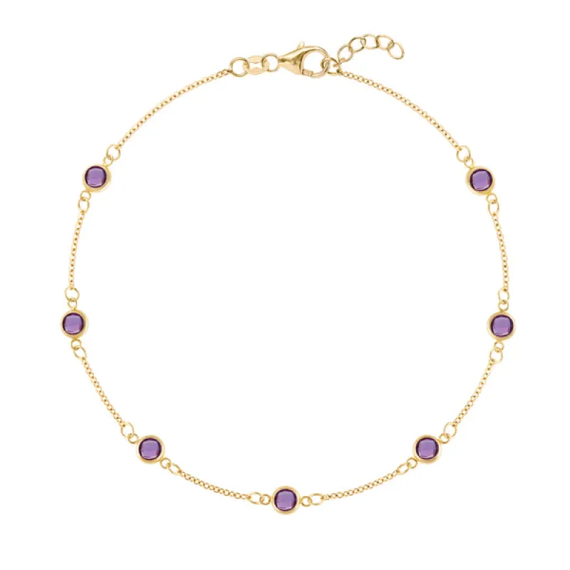 Personalized Classic 7 Birthstone Bracelet in 14k Gold sold by Haverhill