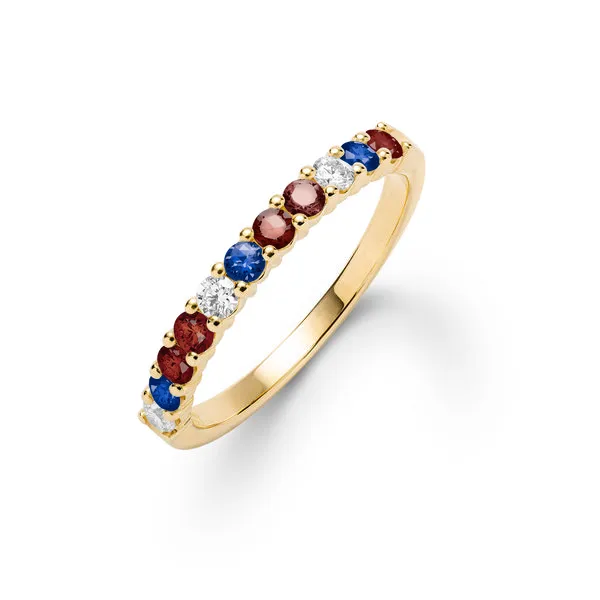 Personalized Rosecliff Birthstone Stackable Ring in 14k Gold sold by Haverhill