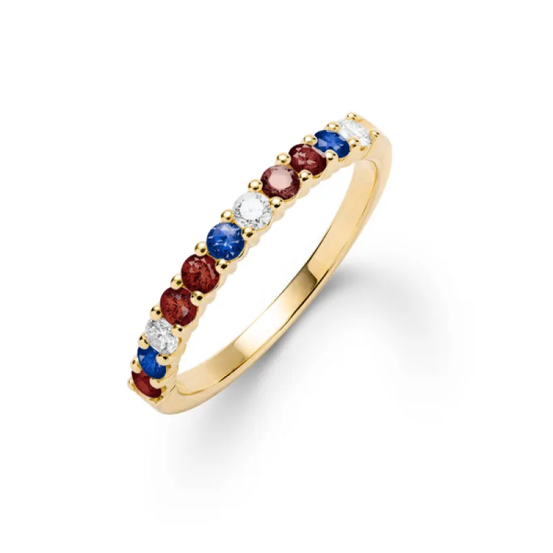 Personalized Rosecliff Birthstone Stackable Ring in 14k Gold sold by Haverhill