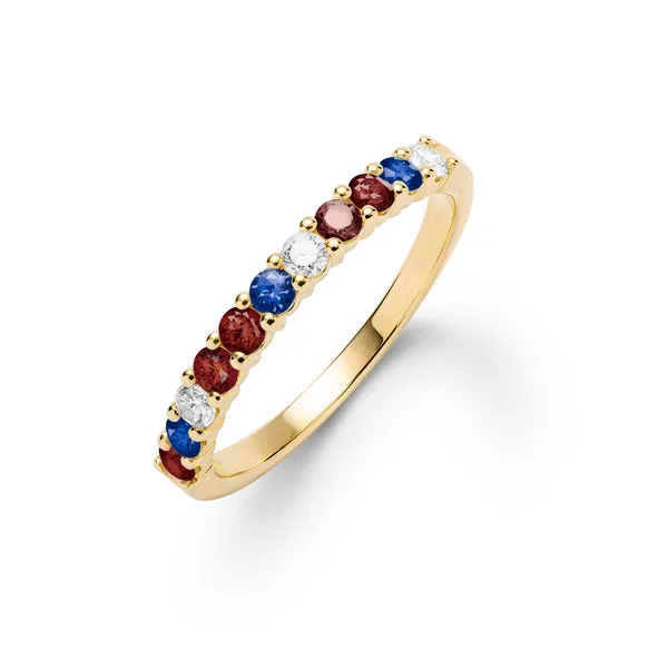 Personalized Rosecliff Birthstone Stackable Ring in 14k Gold sold by Haverhill