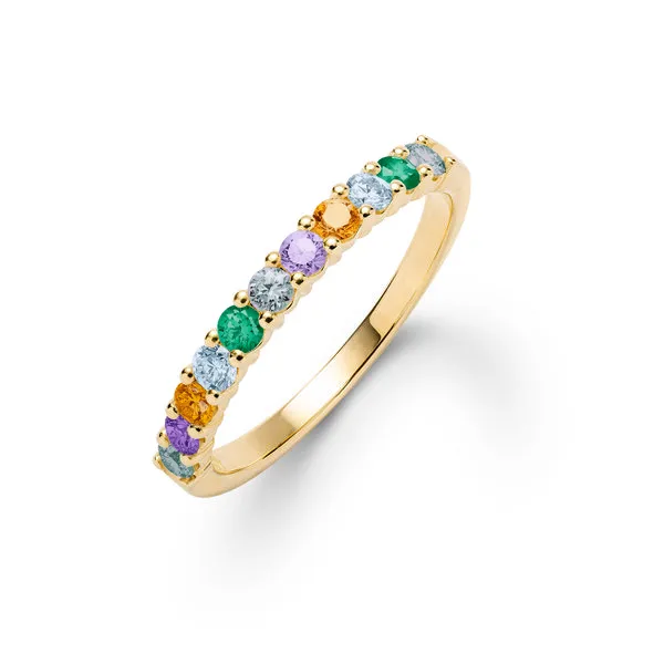 Personalized Rosecliff Birthstone Stackable Ring in 14k Gold sold by Haverhill