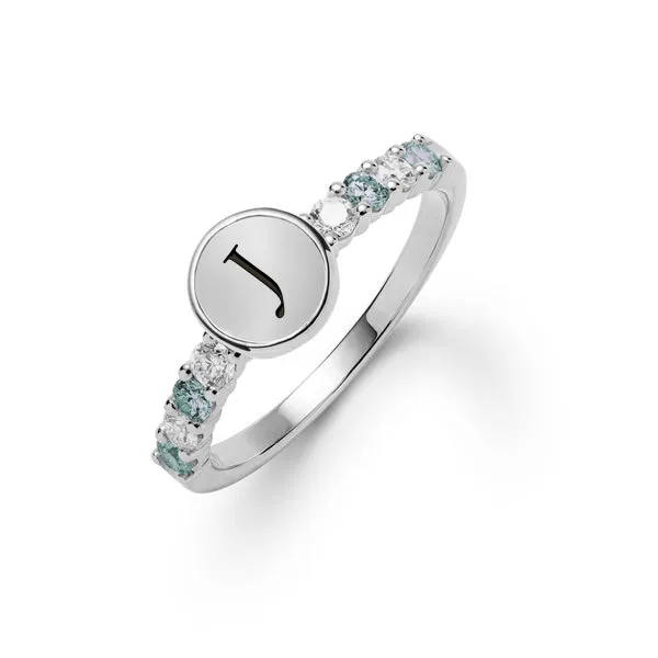 Personalized Rosecliff Letter Ring in 14k Gold sold by Haverhill