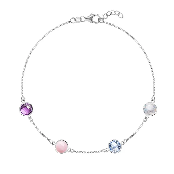 Personalized Grand 4 Birthstone Bracelet in 14k Gold sold by Haverhill