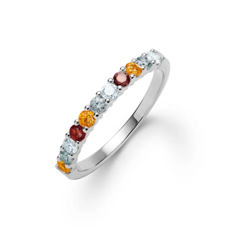 Personalized Rosecliff Birthstone Stackable Ring in 14k Gold sold by Haverhill