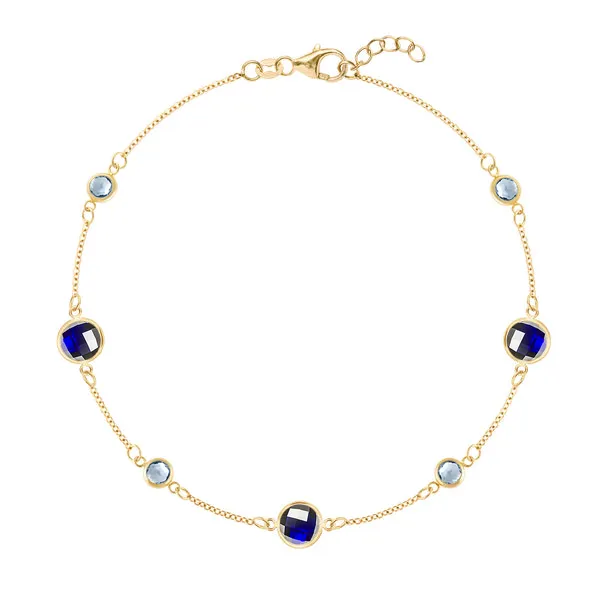 Personalized Bayberry Grand & Classic 7 Stone Bracelet in 14k Gold sold by Haverhill