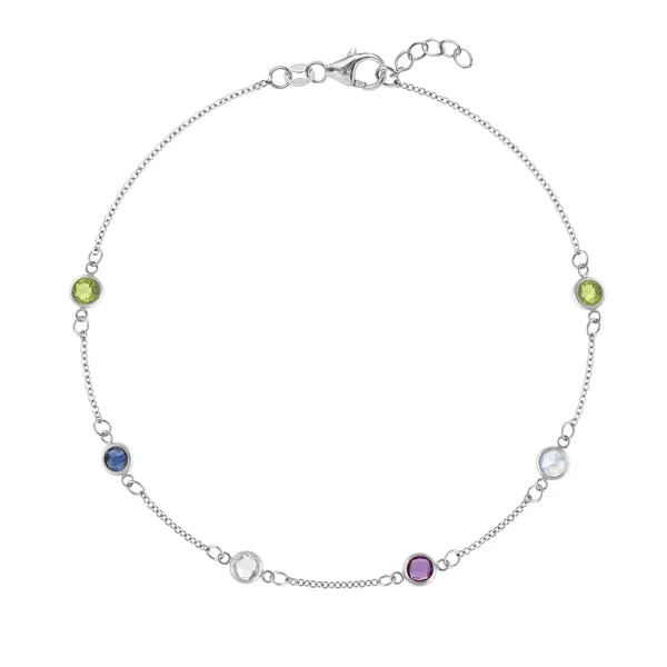 Personalized Classic 6 Birthstone Bracelet in 14k Gold sold by Haverhill