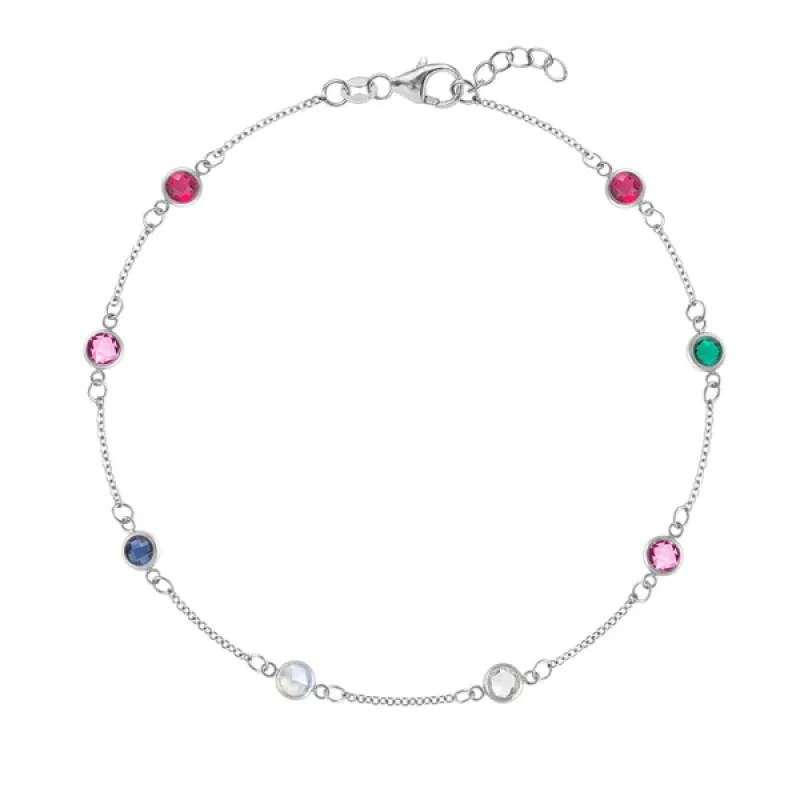 Personalized Classic 8 Birthstone Bracelet in 14k Gold sold by Haverhill