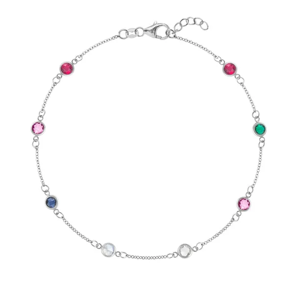 Personalized Classic 8 Birthstone Bracelet in 14k Gold sold by Haverhill