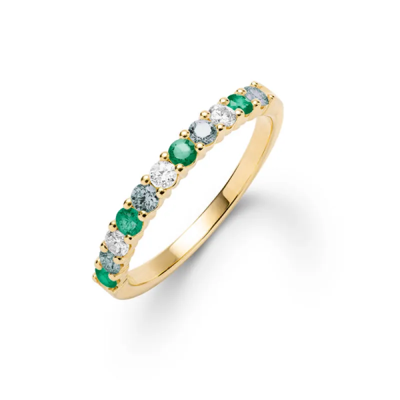 Personalized Rosecliff Birthstone Stackable Ring in 14k Gold sold by Haverhill