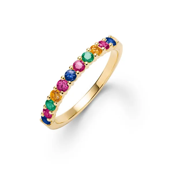 Personalized Rosecliff Birthstone Stackable Ring in 14k Gold sold by Haverhill