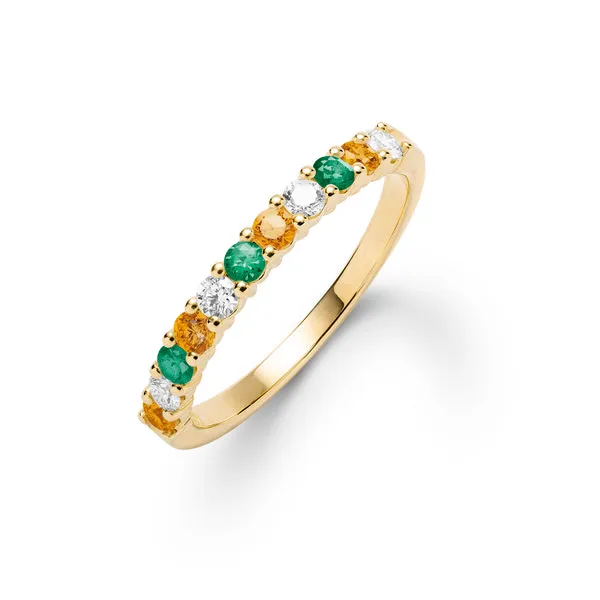 Personalized Rosecliff Birthstone Stackable Ring in 14k Gold sold by Haverhill