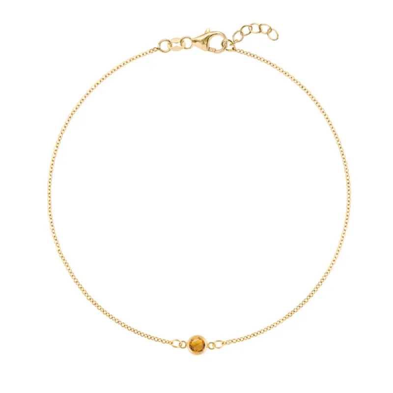 Personalized Classic 1 Birthstone Bracelet in 14k Gold sold by Haverhill