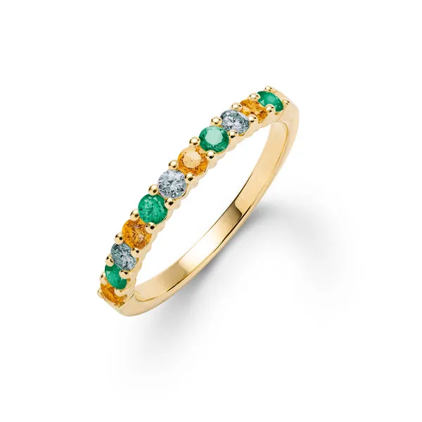 Personalized Rosecliff Birthstone Stackable Ring in 14k Gold sold by Haverhill
