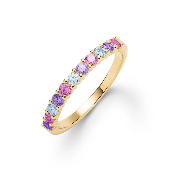 Personalized Rosecliff Birthstone Stackable Ring in 14k Gold sold by Haverhill