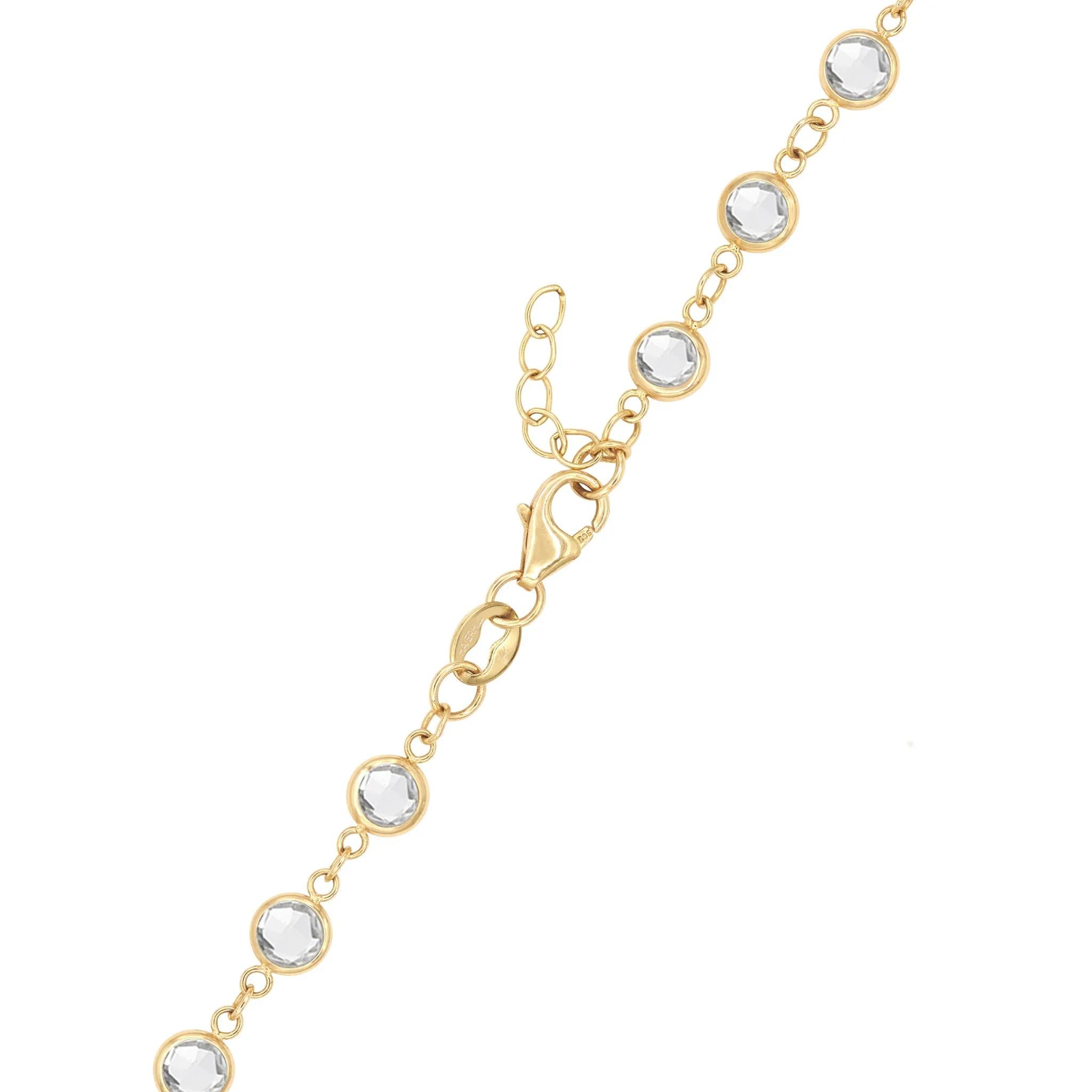 Personalized Newport 2 Letter Birthstone Bracelet in 14k Gold sold by Haverhill product image thumbnail 4