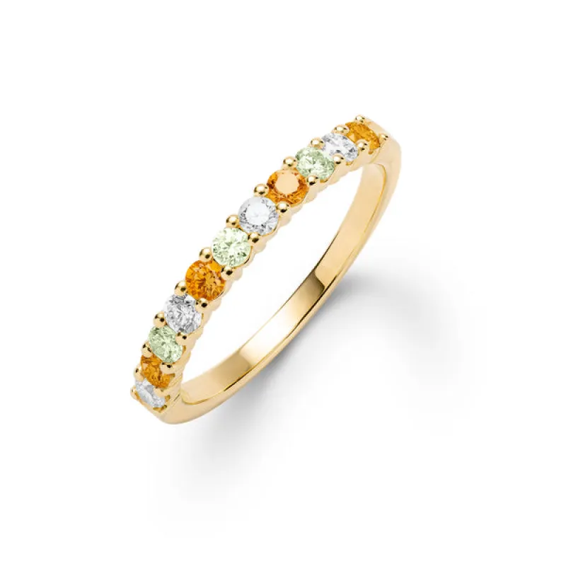 Personalized Rosecliff Birthstone Stackable Ring in 14k Gold sold by Haverhill