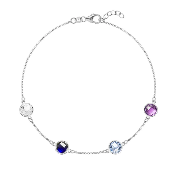 Personalized Grand 4 Birthstone Bracelet in 14k Gold sold by Haverhill