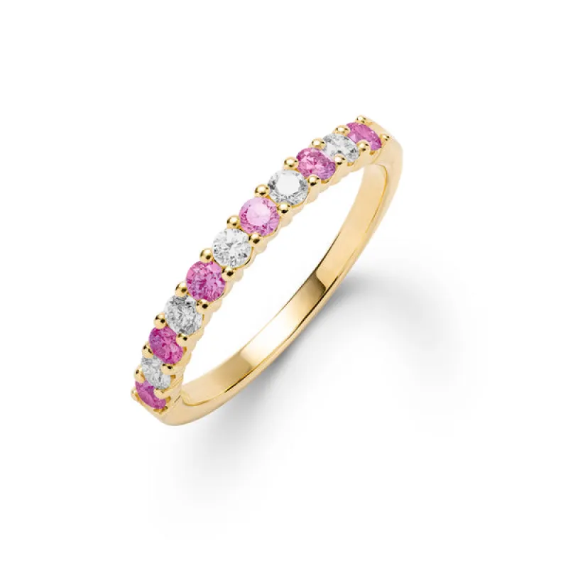 Personalized Rosecliff Birthstone Stackable Ring in 14k Gold sold by Haverhill