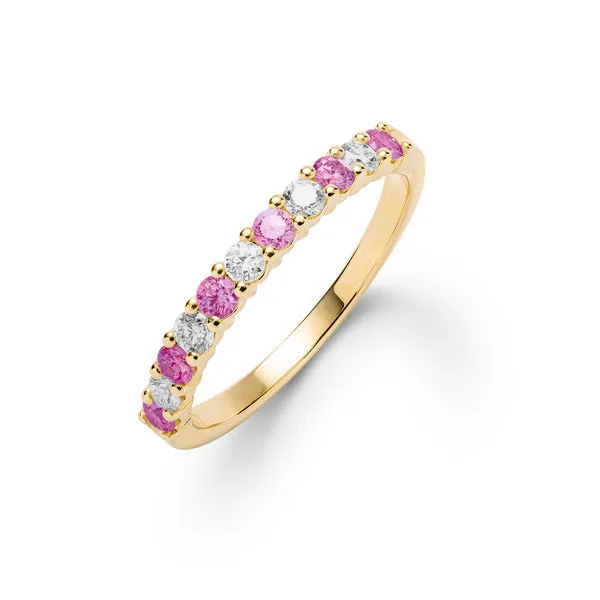 Personalized Rosecliff Birthstone Stackable Ring in 14k Gold sold by Haverhill