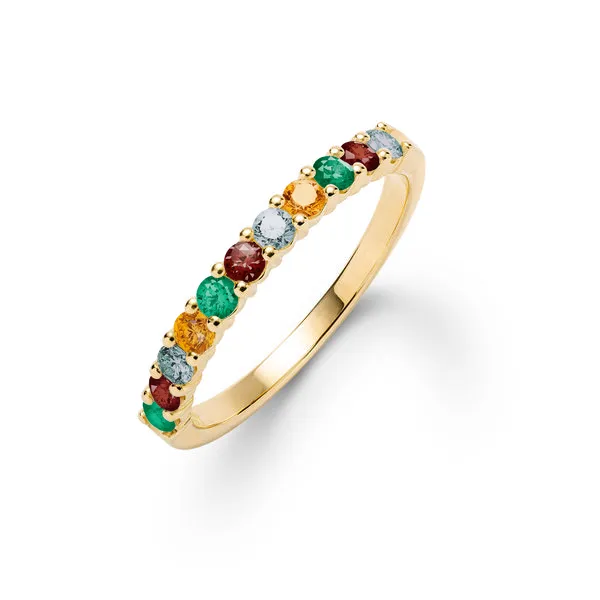 Personalized Rosecliff Birthstone Stackable Ring in 14k Gold sold by Haverhill