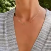Personalized Grand 3 Birthstone Necklace in 14k Gold sold by Haverhill