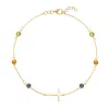 Personalized Bayberry Birthstone Cross Bracelet in 14k Gold sold by Haverhill