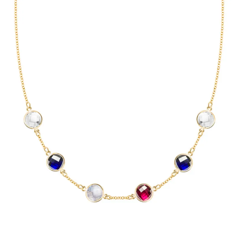 Personalized Grand 6 Birthstone Necklace in 14k Gold sold by Haverhill