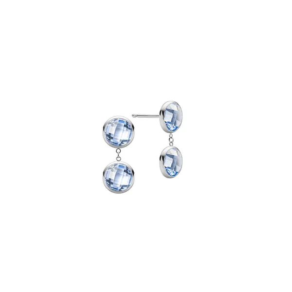 Personalized Grand 2 Birthstone Earrings in 14k Gold sold by Haverhill