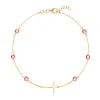 Personalized Bayberry Birthstone Cross Bracelet in 14k Gold sold by Haverhill