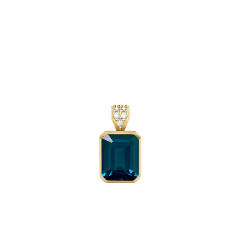 Personalized Warren Birthstone Pendant with Diamond Bale in 14k Gold sold by Haverhill