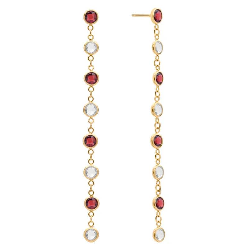 Personalized Classic 8 Birthstone Earrings in 14k Gold sold by Haverhill