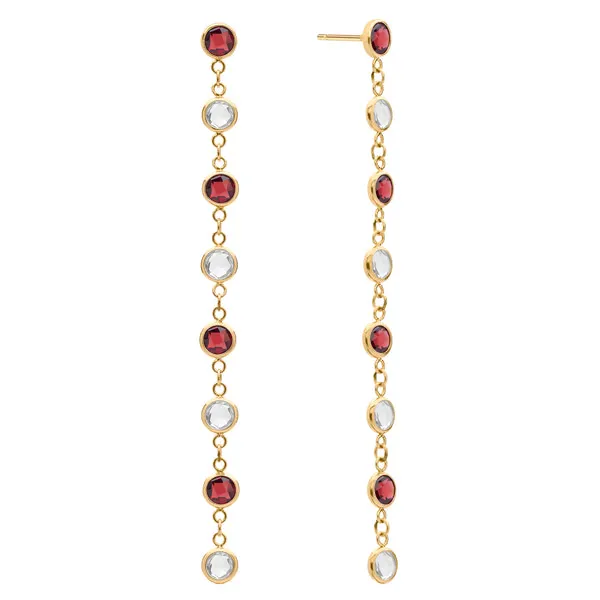 Personalized Classic 8 Birthstone Earrings in 14k Gold sold by Haverhill
