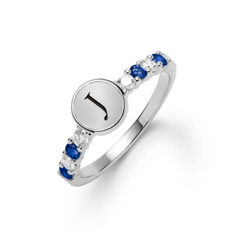 Personalized Rosecliff Letter Ring in 14k Gold sold by Haverhill