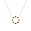 Personalized Rosecliff Circle Birthstone Necklace in 14k Gold sold by Haverhill