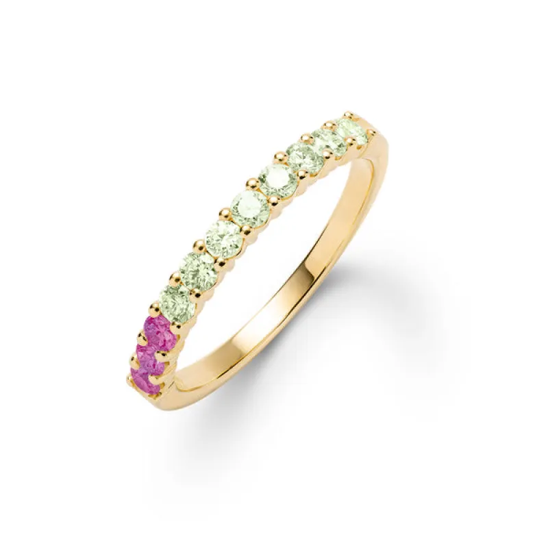 Personalized Rosecliff Birthstone Stackable Ring in 14k Gold sold by Haverhill