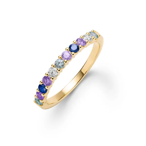 Personalized Rosecliff Birthstone Stackable Ring in 14k Gold sold by Haverhill