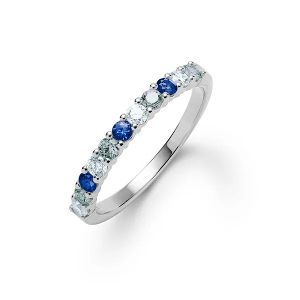 Personalized Rosecliff Birthstone Stackable Ring in 14k Gold sold by Haverhill