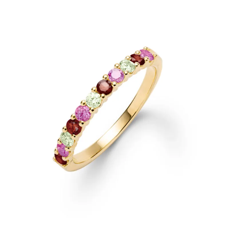 Personalized Rosecliff Birthstone Stackable Ring in 14k Gold sold by Haverhill