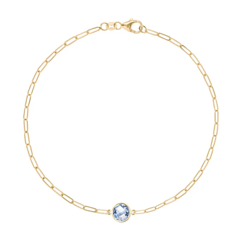 Personalized Grand 1 Birthstone Adelaide Mini Bracelet in 14k Gold sold by Haverhill