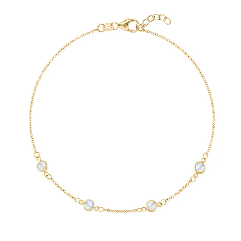 Personalized Classic 4 Birthstone Bracelet in 14k Gold sold by Haverhill