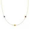 Personalized Classic 3 Birthstone Necklace in 14k Gold sold by Haverhill