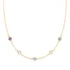 Personalized Classic 5 Birthstone Necklace in 14k Gold sold by Haverhill