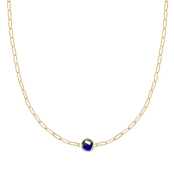 Personalized Grand 1 Birthstone Adelaide Mini Necklace in 14k Gold sold by Haverhill