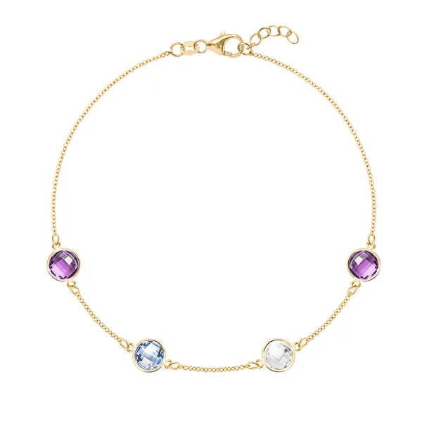 Personalized Grand 4 Birthstone Bracelet in 14k Gold sold by Haverhill