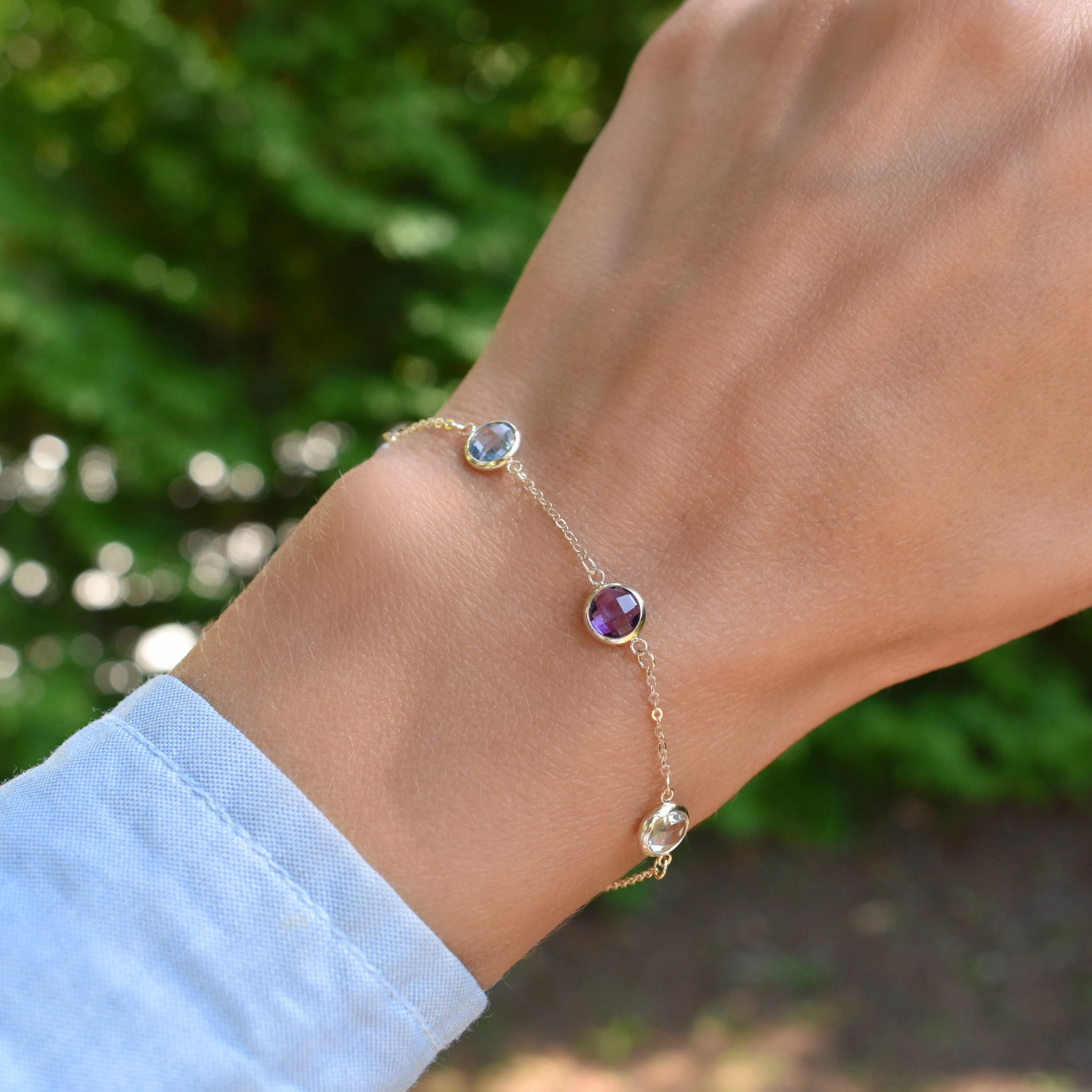 Personalized Grand 4 Birthstone Bracelet in 14k Gold sold by Haverhill product image thumbnail 2