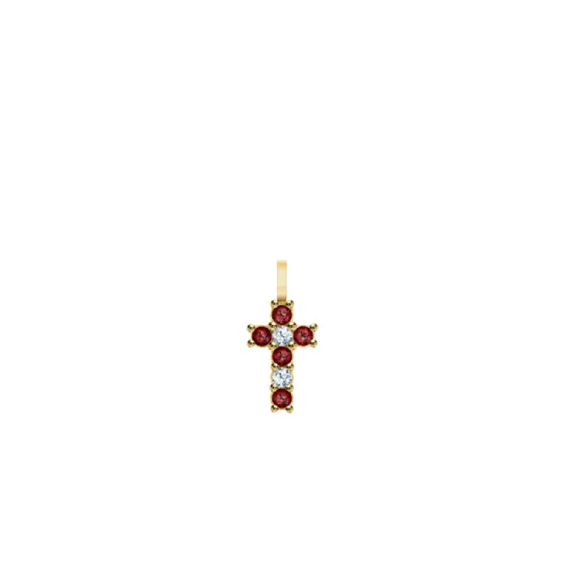 Personalized Rosecliff Small Cross Pendant in 14k Gold sold by Haverhill