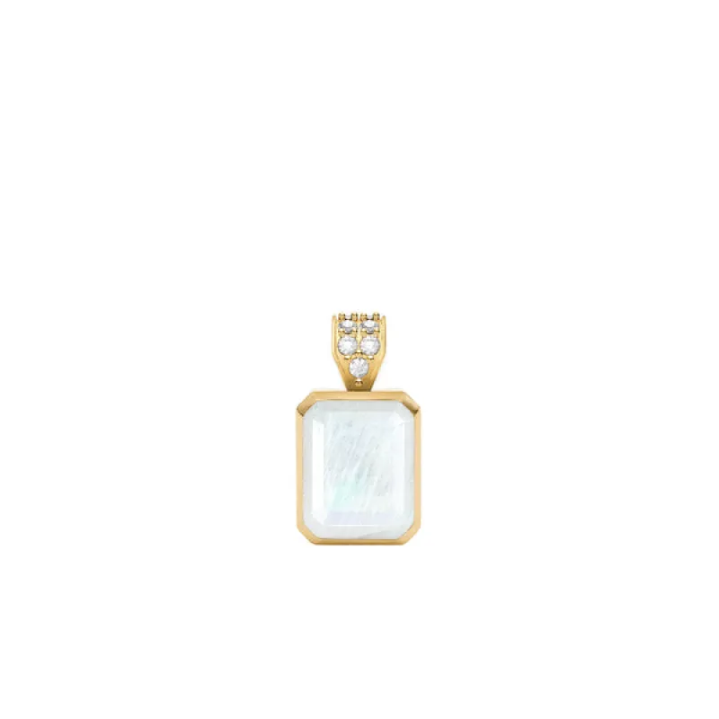 Personalized Warren Birthstone Pendant with Diamond Bale in 14k Gold sold by Haverhill